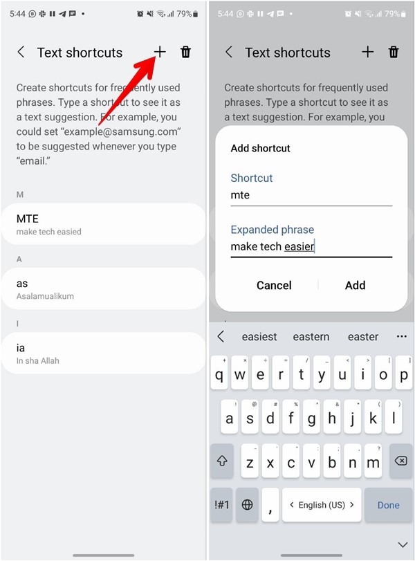 Samsung Keyboard Shortcuts Create