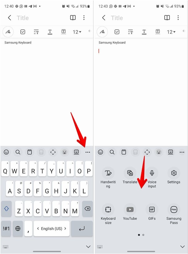 Samsung Keyboard Toolbar Reorder