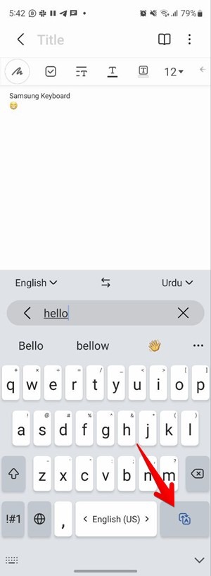 Samsung Keyboard Translate Word