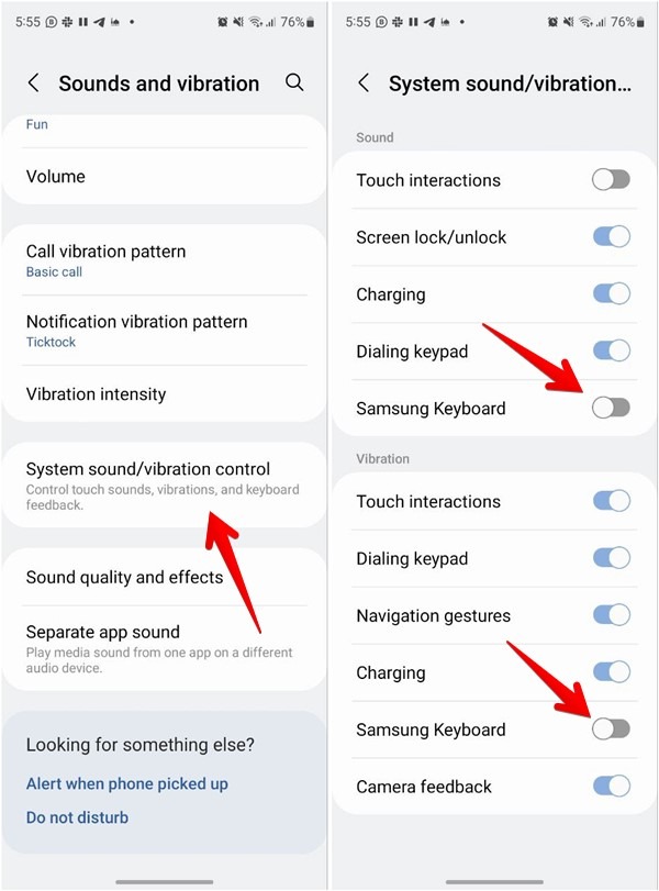 Samsung Keyboard Turn Off Sound