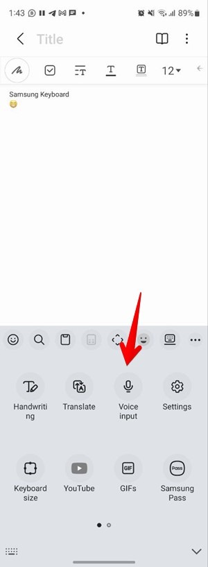 Samsung Keyboard Voice Input