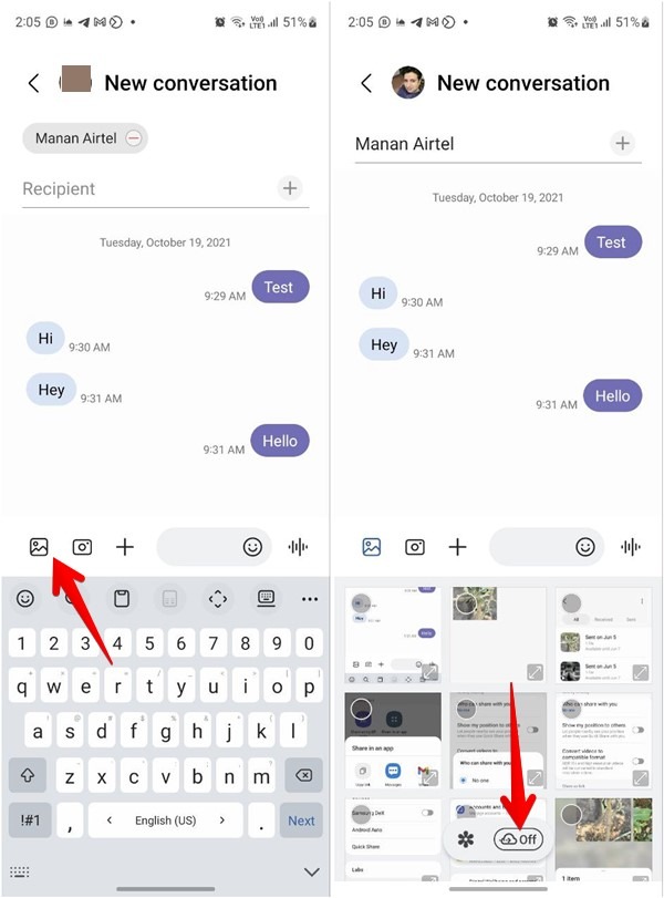 Samsung Quick Share Messages App