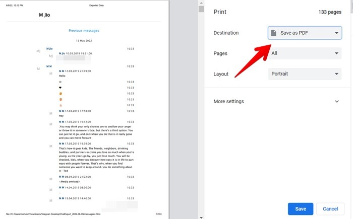Telegram Export Chat Pdf
