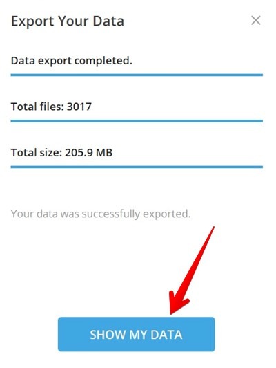 Telegram Export Individual Show Data