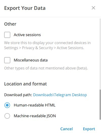 Telegram Pc Export All