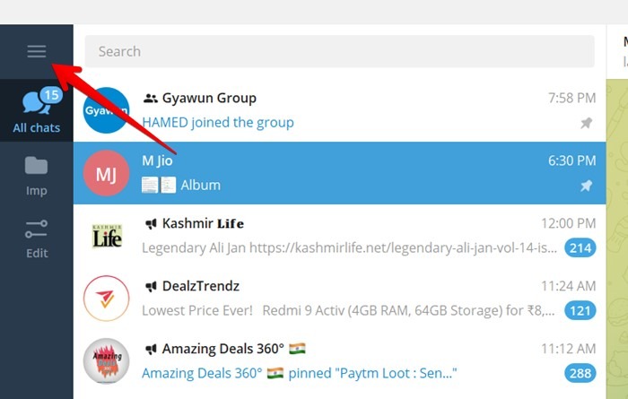 Telegram Pc Three Bar
