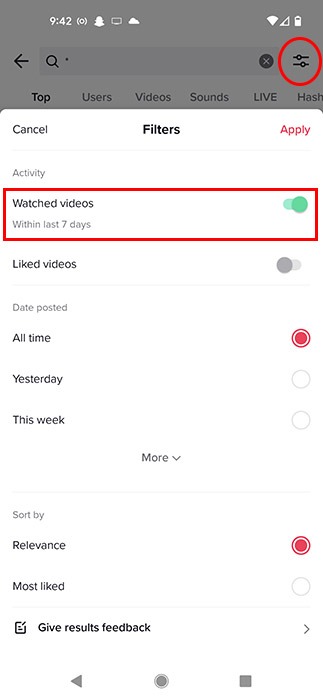 Tiktok Watch History Filter