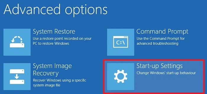 Wdf Violation Advanced Startup Settings