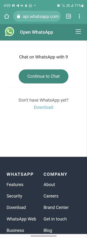 Whatsapp Click To Chat Link Continue