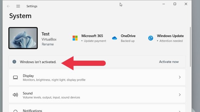 Windows Activation Settings