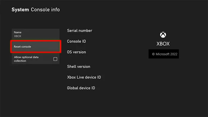 Xbox Person Bought Reset Console Via System Console