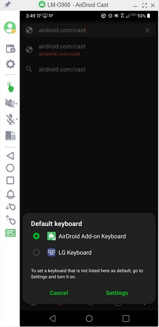 Airdroid Cast Review Controls Keyboard