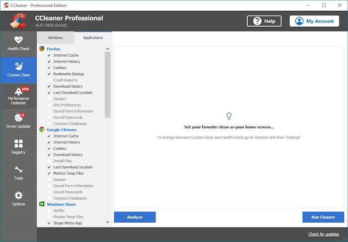 Ccleaner Custom Clean