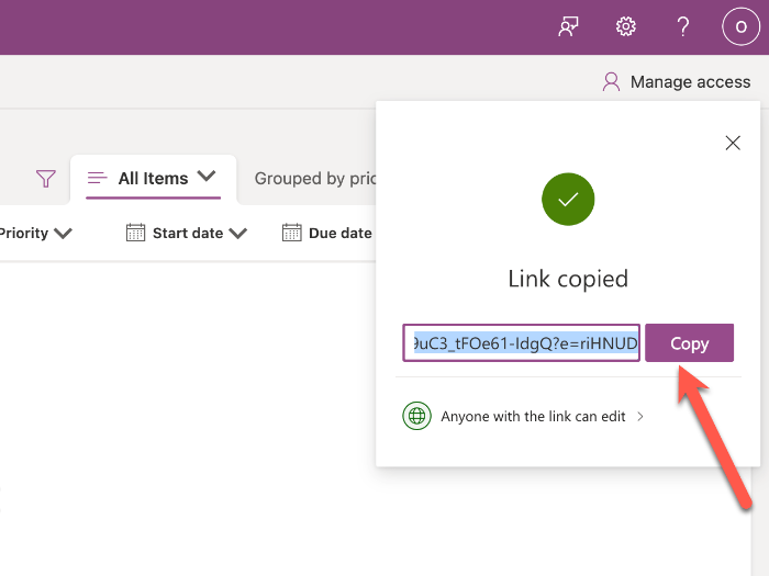 Copy Link To Share List