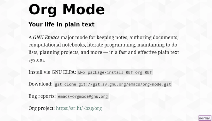 Emacs Latex 04 Org Mode Website