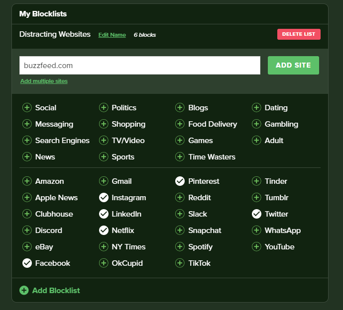 Freedom Blocked Sites