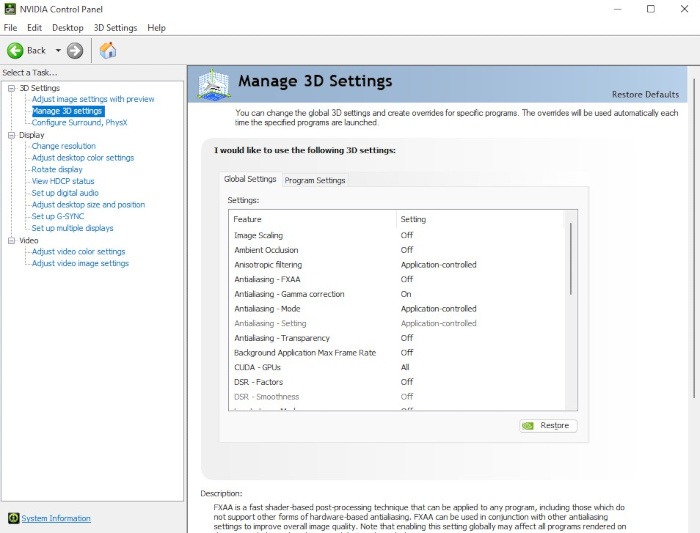 Geforce Experience Guide Nvidia Control Panel