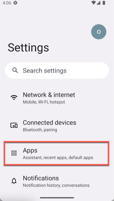 Go To Apps From Settings