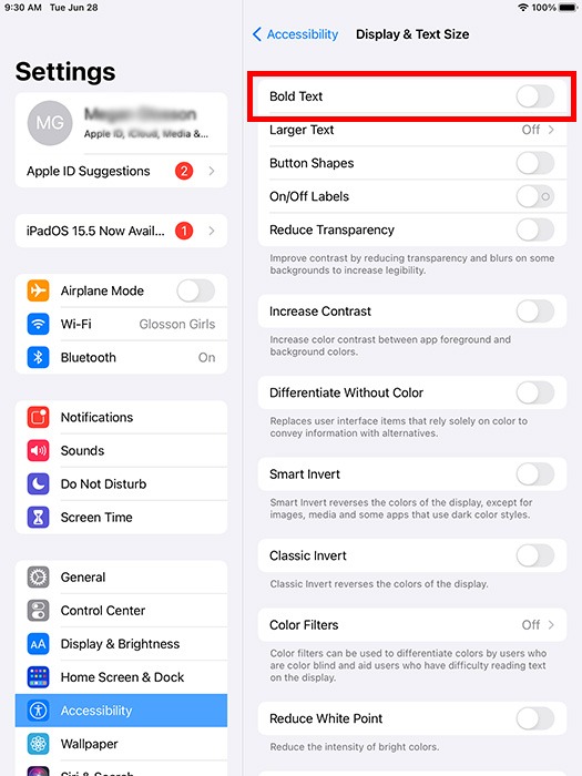 Ipad Iphone Senior Bold Text