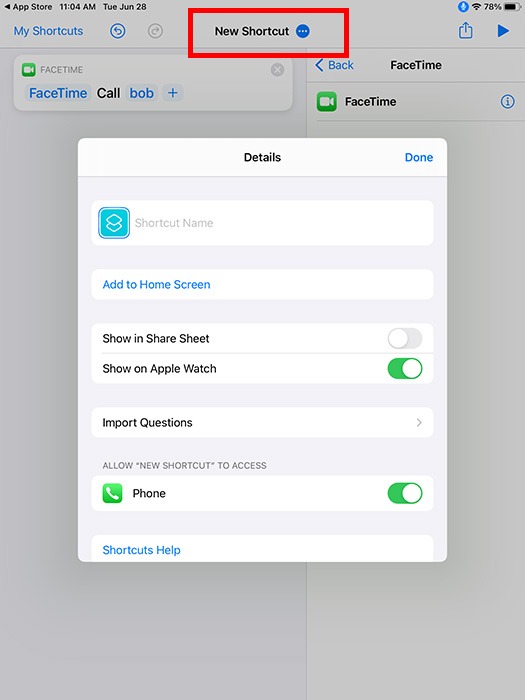 Ipad Iphone Senior New Shortcut Details