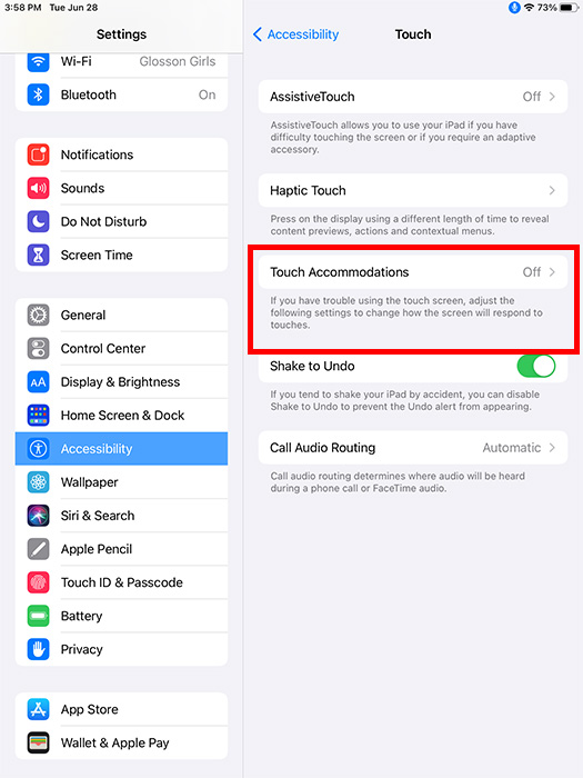 Ipad Iphone Senior Touch Accommodations On