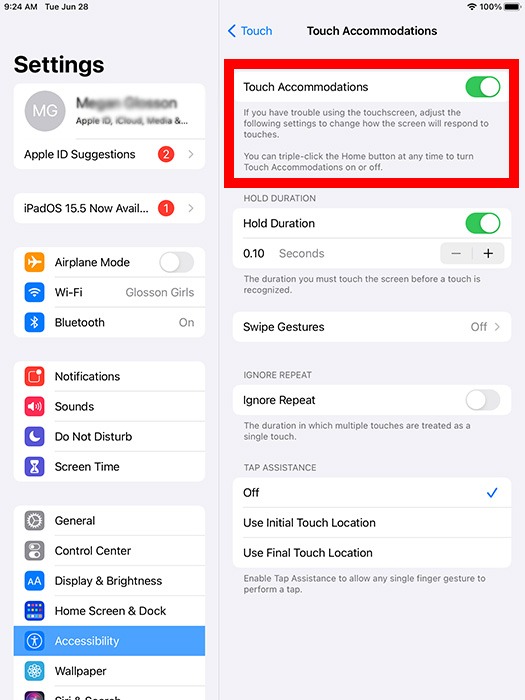 Ipad Iphone Senior Touch Accommodations