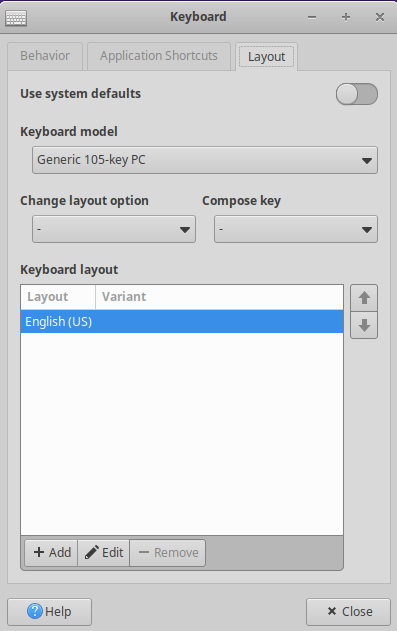 XFCE Keyboard Settings Keyboard Layout 06 Xfce Keyboard Settings