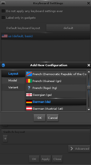 Keyboard Layout 17 Enlightenment Add New Layout