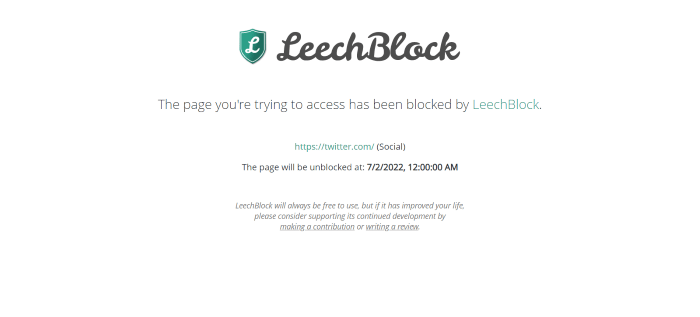 Leechblock Blocked