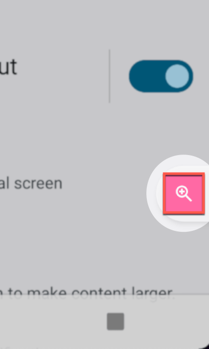 Magnification Shortcut Appears