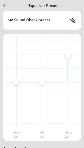 Momentum True Wireless Smartcontrol Equalizer Preset