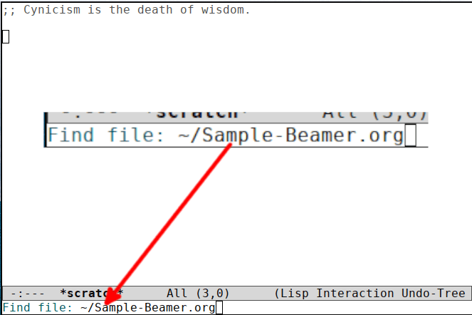 Org Beamer 07 Emacs File Buffer Menu