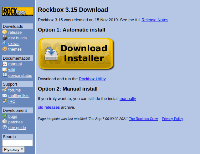 Rockbox Install Download Webpage