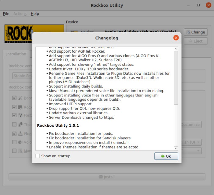 Rockbox Install Utility Welcome