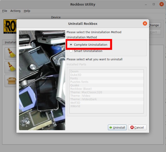 Rockbox Install Complete Uninstallation