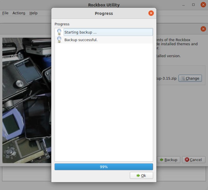 Rockbox Install Backup Progress