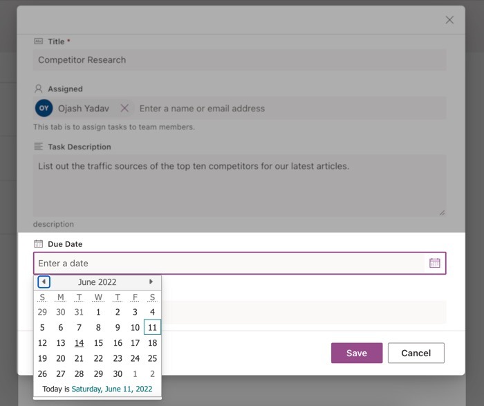 Set Due Date For The Task