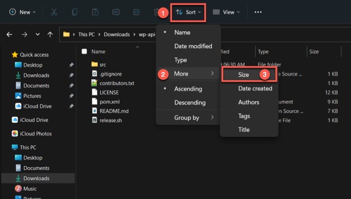 Sorf Files By Size Windows File Explorer