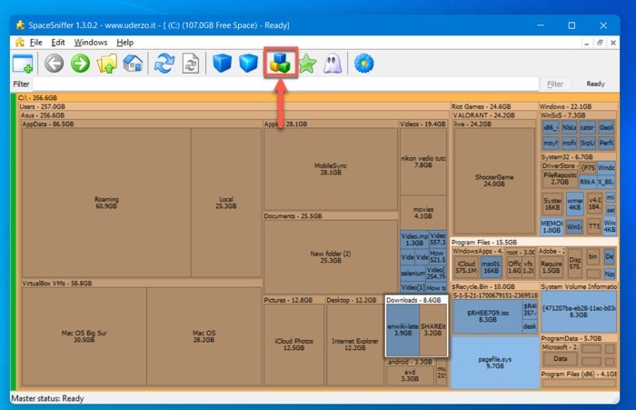 Space Sniffer Click On More Details