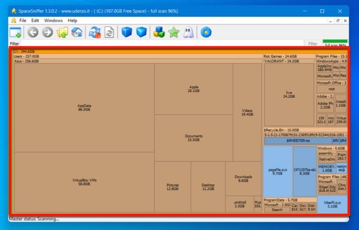 Space Sniffer Home Screen