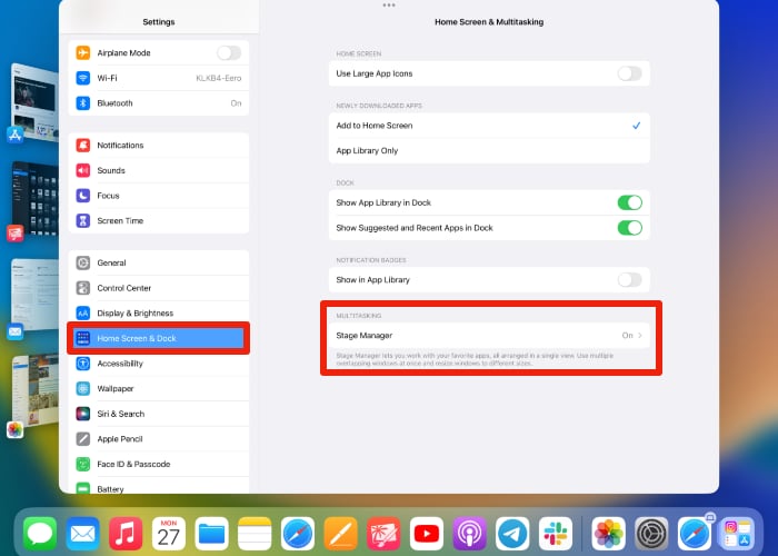 Stage Manager Settings App Ipad