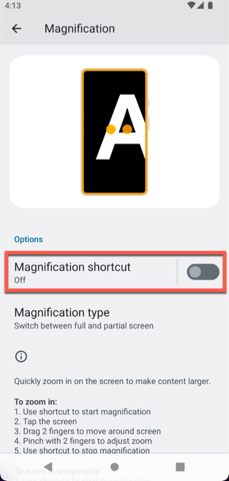 Turn On Magnification