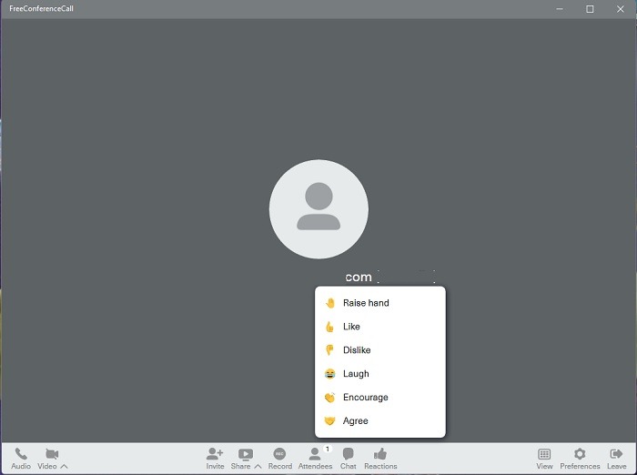 FreeConferenceCall video chat room.