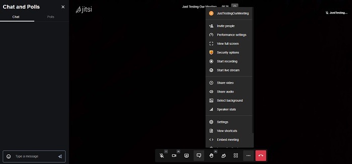 Sample video call in Jitsi
