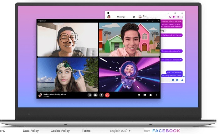 Sample group video chat from Messenger