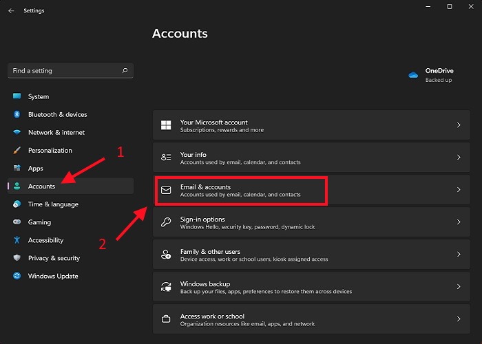 Change Account Name Email And Accounts