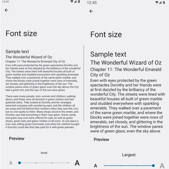Font Size Changes Display Settings Menu Android