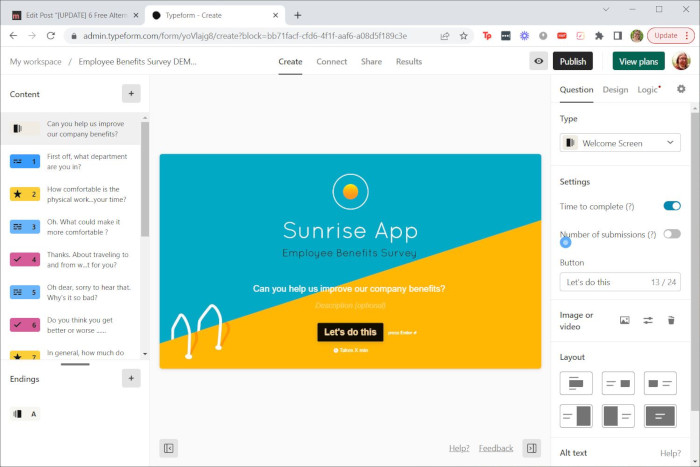 Google Forms Alternatives Typeform Setup