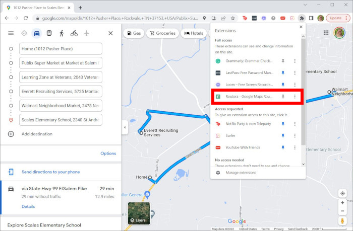 Google Maps Extensions Routora Select