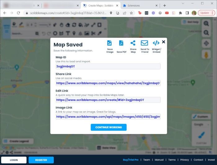Google Maps Extensions Scribble Maps Share Save